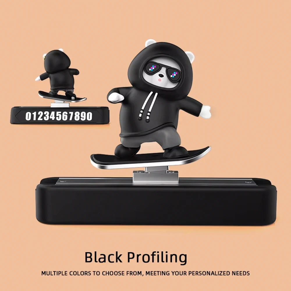 Car Dashboard Cartoon Ornament with Magnetic Plate, PVC, Aluminum, Silicone