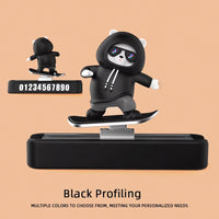 Car Dashboard Cartoon Ornament with Magnetic Plate, PVC, Aluminum, Silicone