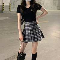Plaid Half Length Skirt Women's A-line Short Skirt High Waist Girl Skirt Ropa Mujer Mini Skirts Clothes for Women