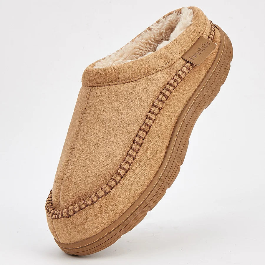 Pmoiste Soft Faux Suede House Slippers Men Comfortable Warm Cushion Designer Mark Line Living Room Shoes Slip-on Winter Indoor - Buy online at  Vibe In Cart.
