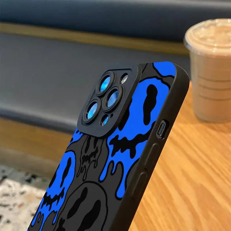 Shockproof Silicone Phone Case with Smile Face Pattern