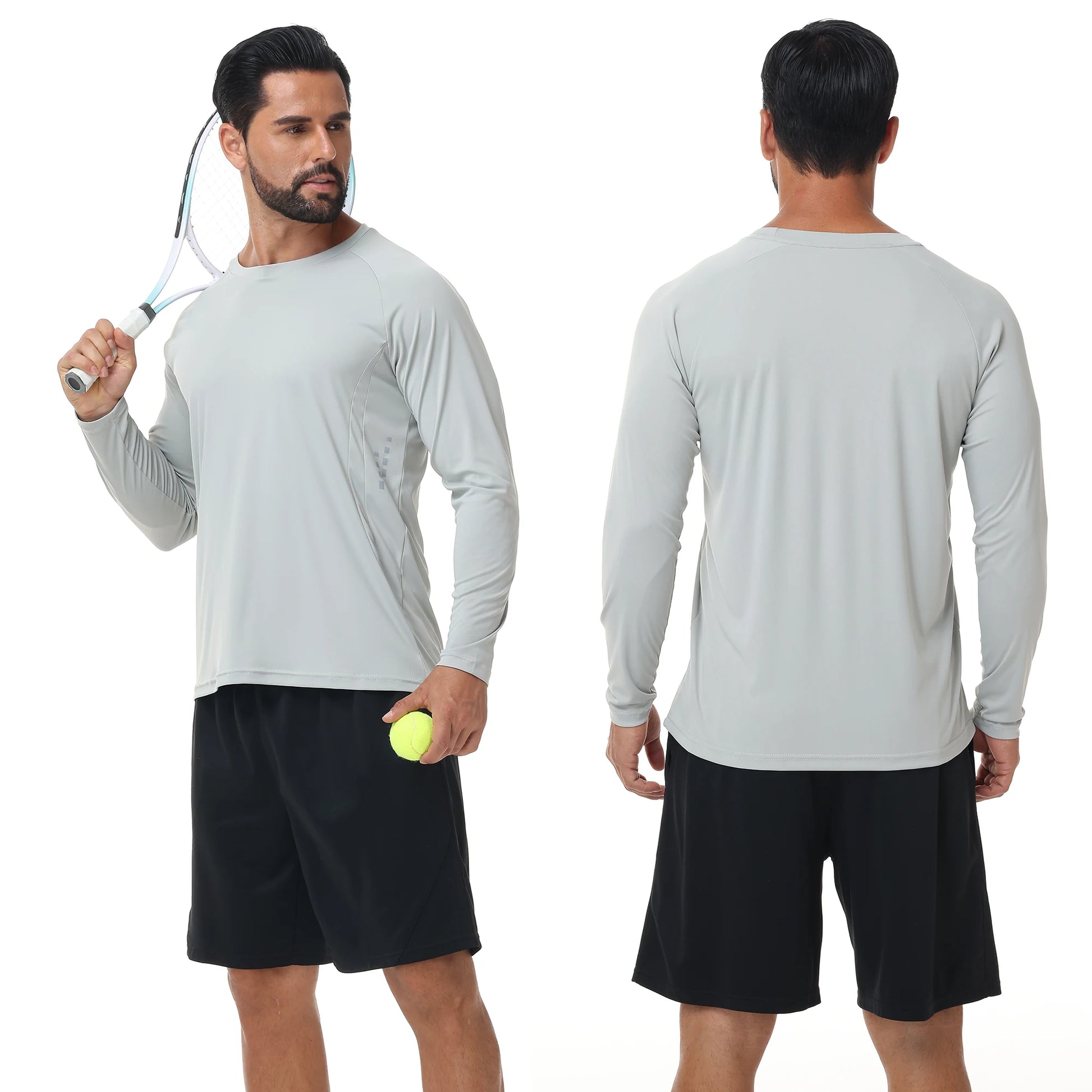 Men's UPF 50+ Long Sleeve Breathable Pullover Rash Guard T-Shirt