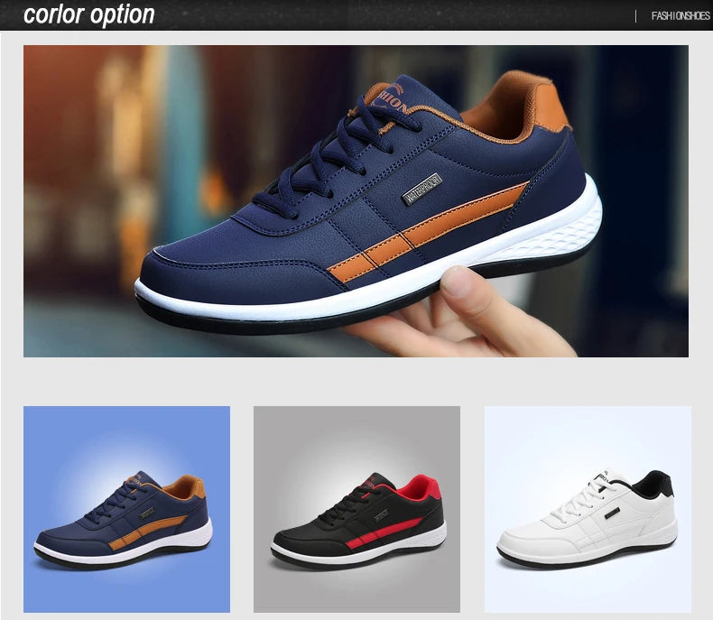 Waterproof Men's Sneakers For All Season Plus Size 38-47 Casual Shoes For Men Lace Up Lightweight and Soft - Buy online at  Vibe In Cart.