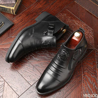 Winter Men's Elegant Boots Ankle non slip Leather Shoes British Zip Black Knight boots Pointed Punk Platform male Booties Botas - Buy online at  Vibe In Cart.