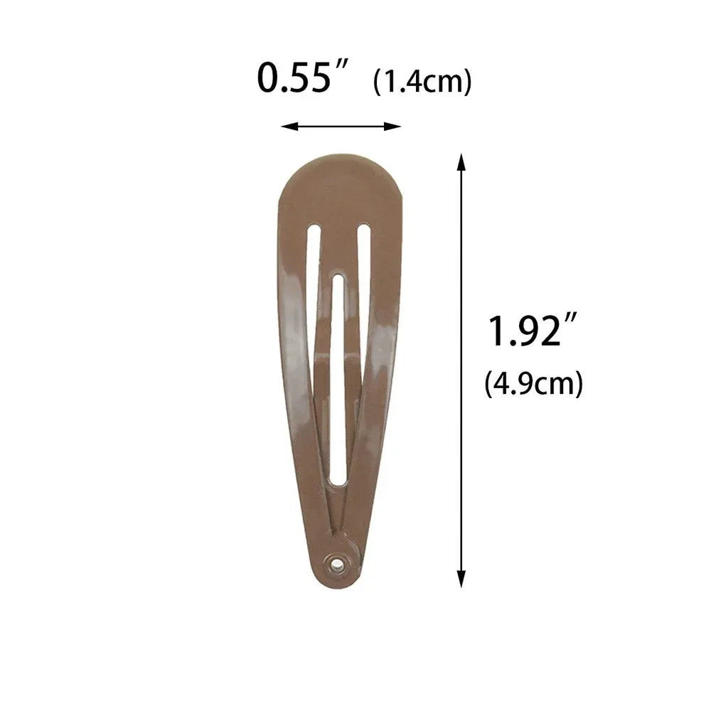 40pcs Solid Color Multicolored Metal Snap Hair Clips 2 Inch Barrettes for Women Accessories - Buy online at  Vibe In Cart.