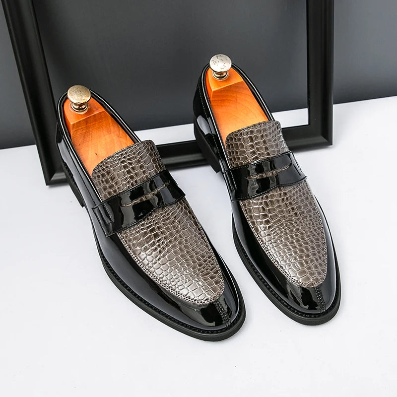 Loafers Shoes Men Color Blocked Business Casual Fashion Round Head Formal Wedding Shoes - Buy online at  Vibe In Cart.