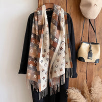Women's Long Warm Polyester Print Winter Scarf Over 175cm