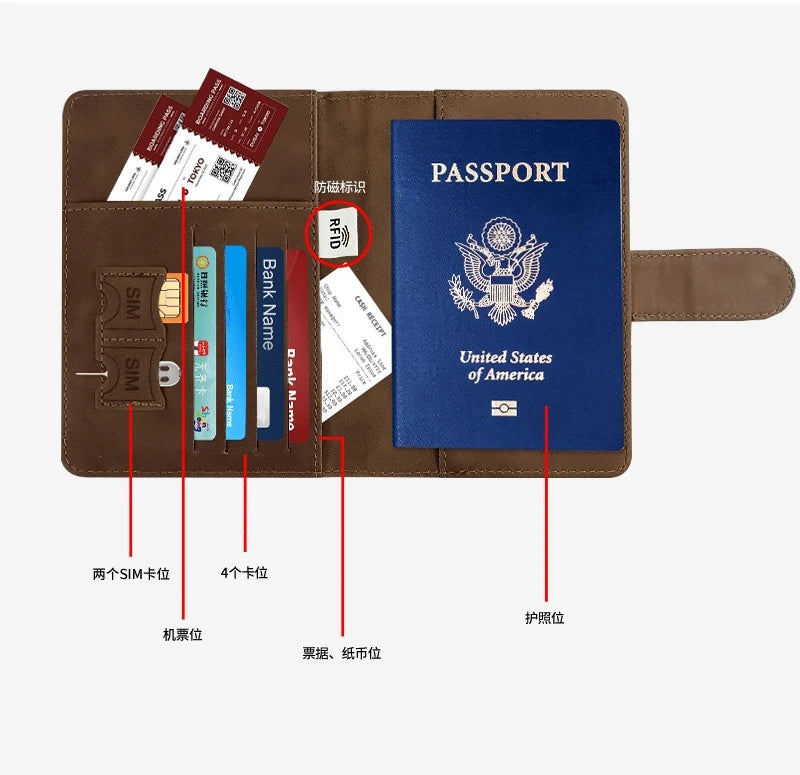 Travel Passport Holder in PU Material for Men and Women