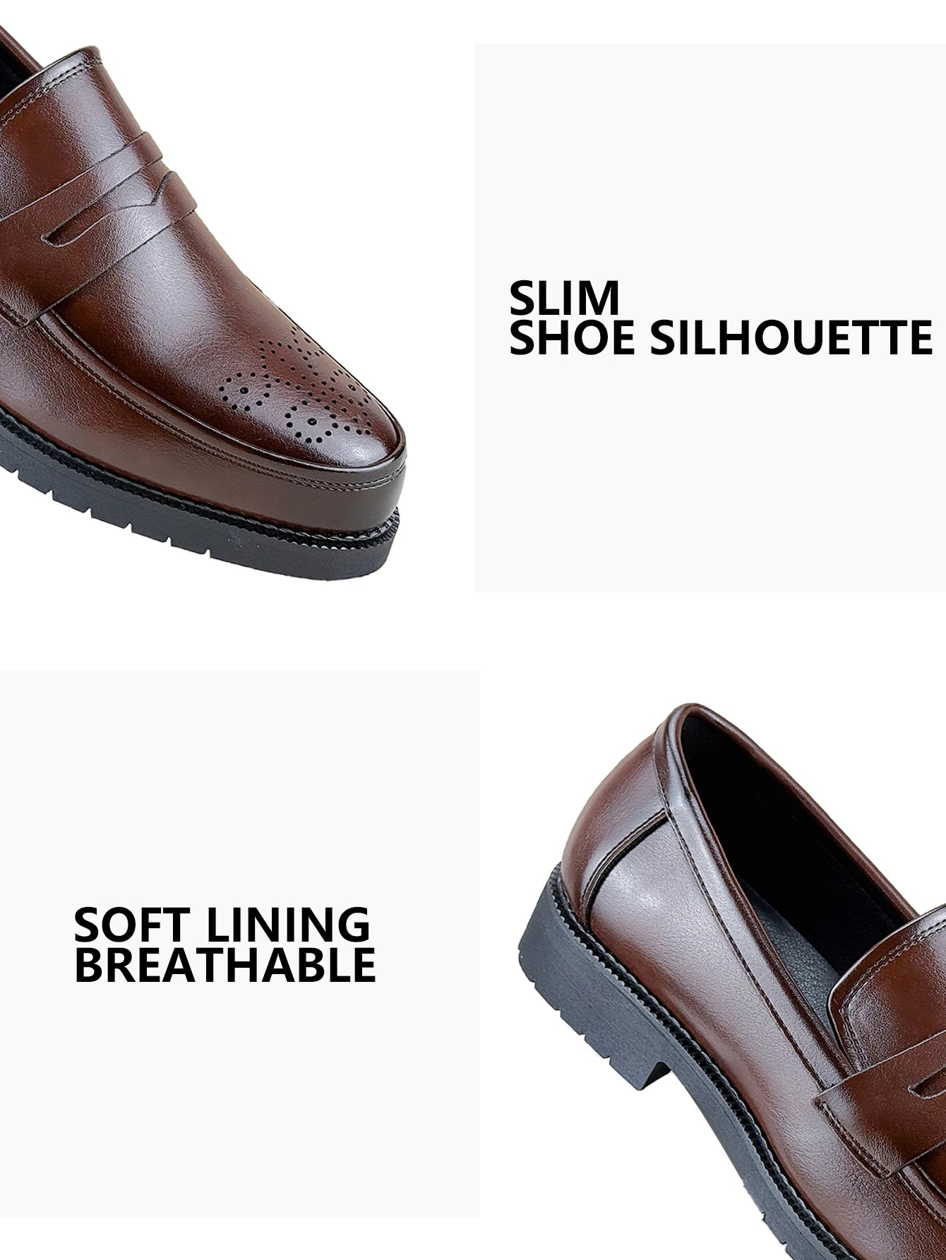 Men's Formal Leather Shoes British Style Oxford Loafers Round Toe Breathable Non-Slip Business Dress Wedding Office Casual Shos - Buy online at  Vibe In Cart.