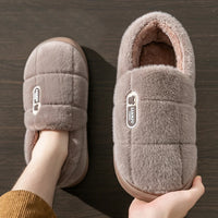 Men's slippers Winter Solid Color Wrap Heels Plush Slippers Non-slip Warm Women Men Home Casual Cotton Shoes Big Size 50 51 - Buy online at  Vibe In Cart.