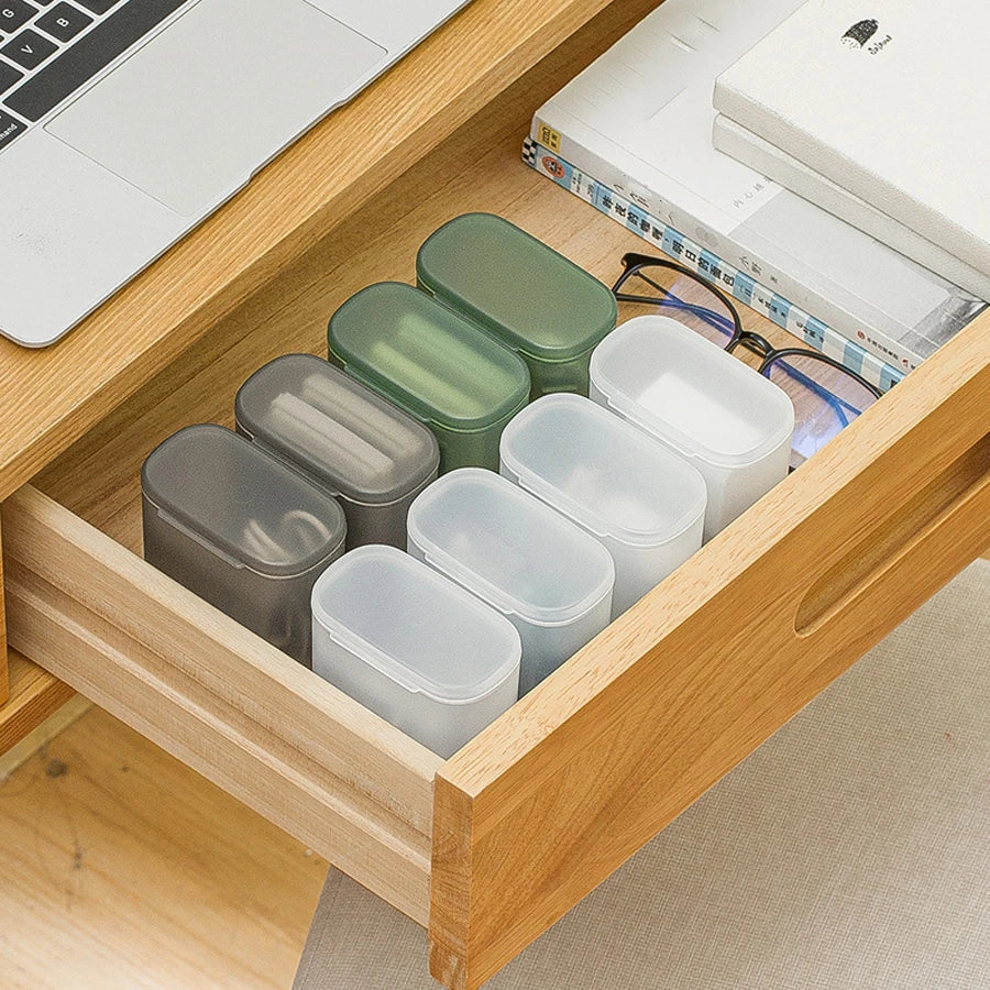 Transparent Dustproof Storage Box for Cables and Chargers in White, Green, and Gray