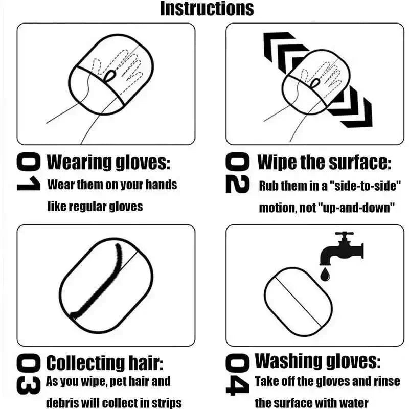 Pet Hair Removal Set Tool Reusable Static Removal Gloves Double-Sided Grooming Gloves Remove Dog Cat Fur Hair for Carpets Sofa - Buy online at  Vibe In Cart.