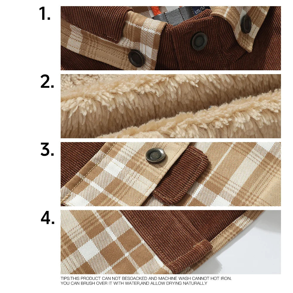 Men's Jackets Winter Windproof Warm Casual Bomber Coat Plaid Sherpa Lined Flannel Outdoor Classic Jacket Men US Size - Buy online at  Vibe In Cart.