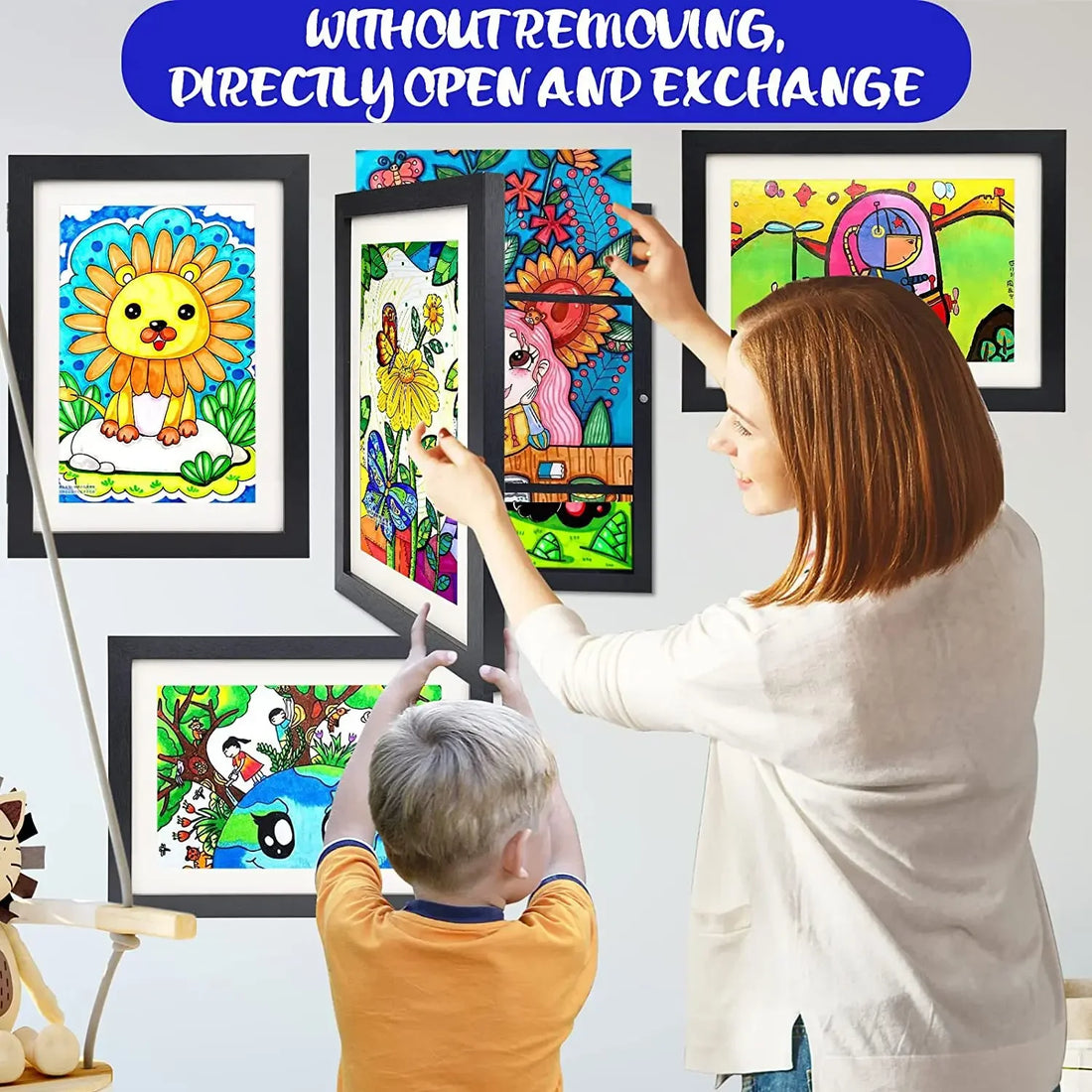 Children Drawing Frame A4 Wooden poster frame for walls Children's Art frame Changeable Kids Pictures Display Frames Home Decor - Buy online at  Vibe In Cart.