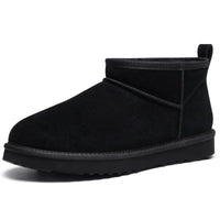 Women's Fluffy Suede Ankle Snow Boots with Thick Sole