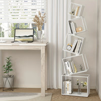 Modern 5-Tier Bookshelf White Metal Bookshelf 73 Inch High Book Rack Home Office Storage Organizer for Books & Supplies - Buy online at  Vibe In Cart.