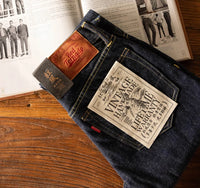 Men's Slim Fit Straight Leg Pink Selvedge Denim Jeans 16oz