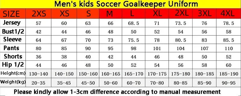 Adult Kids Football Goalkeeper Jerseys Tracksuit Custom Men Soccer Goalie Tracksuit Long Sleeve Uniform Boy Gatekeeper Outfit - Buy online at  Vibe In Cart.