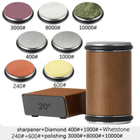 Rolling Knife Sharpener Double Sided Diamond Stone 15/20 Degree Angle