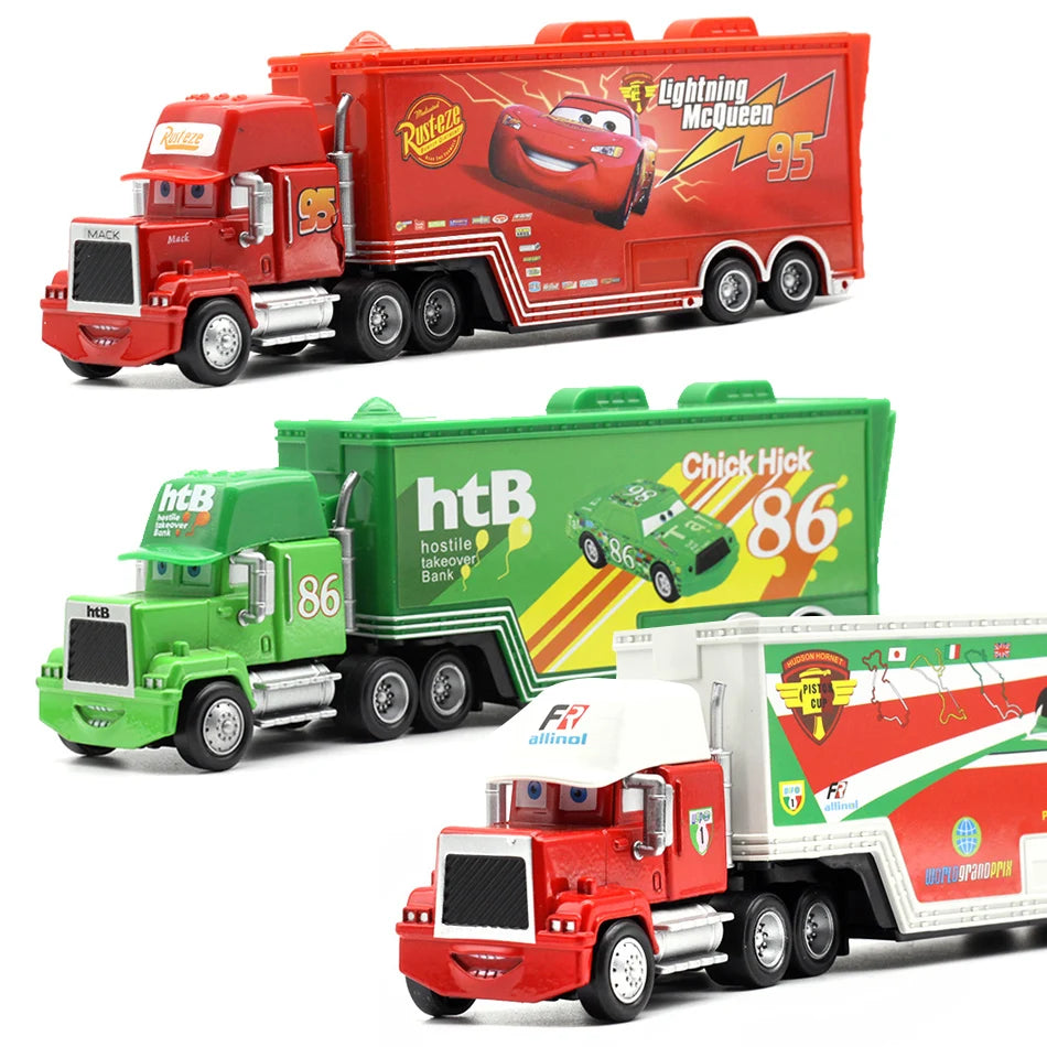Disney Pixar Cars Toys Lightning McQueen Jackson Diecast Vehicle King Mike Uncle 1:43 Truck Trailer Model Toy Gifts - Buy online at  Vibe In Cart.