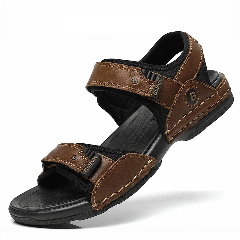 First-Layer Cowhide Men's Sports Sandals, Open-Toe Outdoor 防滑 Sandals, Casual Men's Shoes, Outdoor Fashion Beach Shoes, Li - Buy online at  Vibe In Cart.