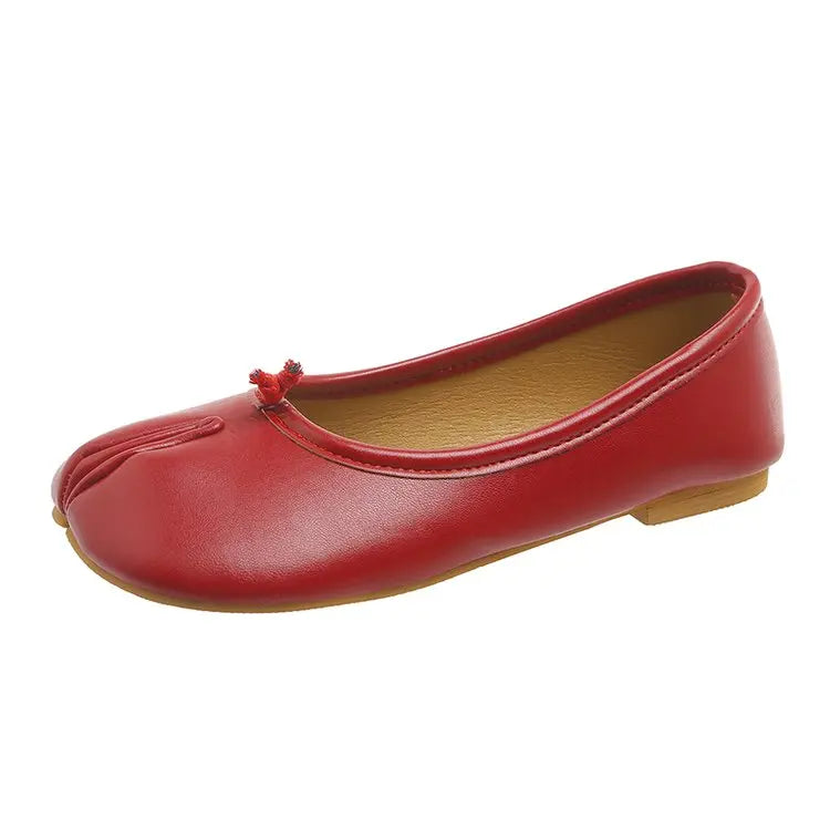 Japanese Style Tabi Ninja Shoes Women Cozy Leather Flats Split Hoof Toe Loafers Femme Mary Jeans Mocasines Ladies Ballerina Shoe - Buy online at  Vibe In Cart.
