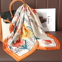 Square Satin Silk Scarf for Women, Casual All Seasons