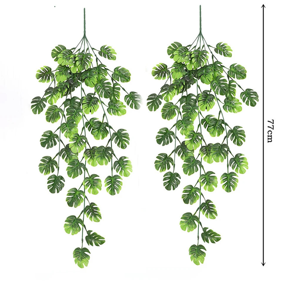 2pcs Artificial Plants Monstera Leaf Vines Green Hanging Garland for Wall Decor Home Garden Wedding Party Decoration Fake Plant - Buy online at  Vibe In Cart.