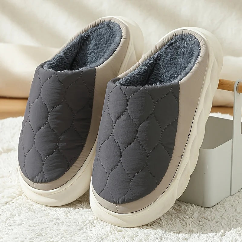 Men's Winter Slippers, Plush Upper & Thick EVA Sole. Warm Comfort for Indoor/Outdoor. Sizes 46-49. Grey. - Buy online at  Vibe In Cart.