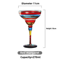 Handmade Colorful Margarita & Champagne Cocktail Glasses Set Creative Design for Home Bar Wedding Party Elegant Unique Drinkware - Buy online at  Vibe In Cart.