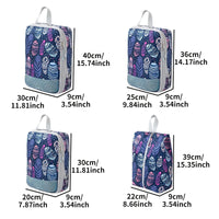 4 Piece Polyester Large Capacity Foldable Compression Packing Cubes Set