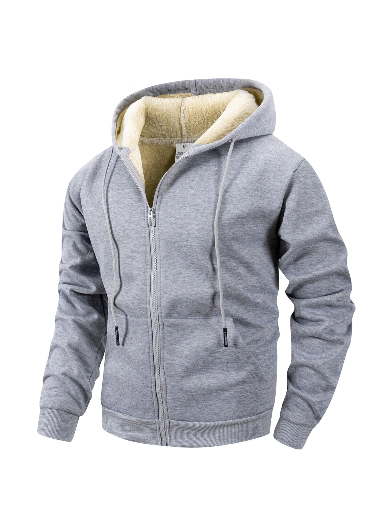 Winter Thick Fleece Zipper Hoodies Thicken Warm Jackets Long Sleeve Sweatshirts Casual Sports Fleece Black Coats Hooded Men Coat - Buy online at  Vibe In Cart.