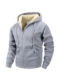 Winter Thick Fleece Zipper Hoodies Thicken Warm Jackets Long Sleeve Sweatshirts Casual Sports Fleece Black Coats Hooded Men Coat - Buy online at  Vibe In Cart.