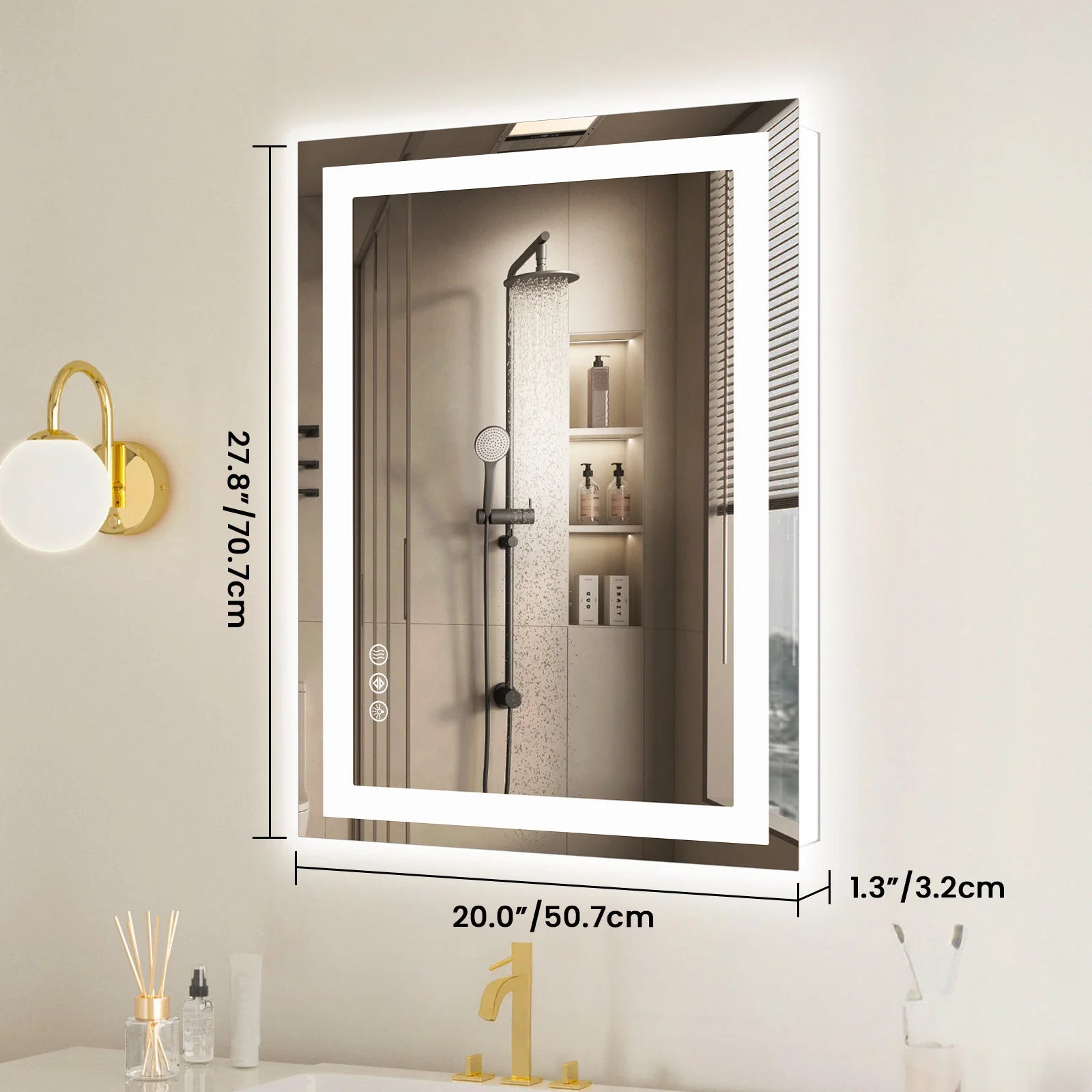 JHK 36"x 24"LED Bathroom Vanity Mirror for Wall Memory Function Tempered Glass with Front Light and Backlit For Living Room - Buy online at  Vibe In Cart.