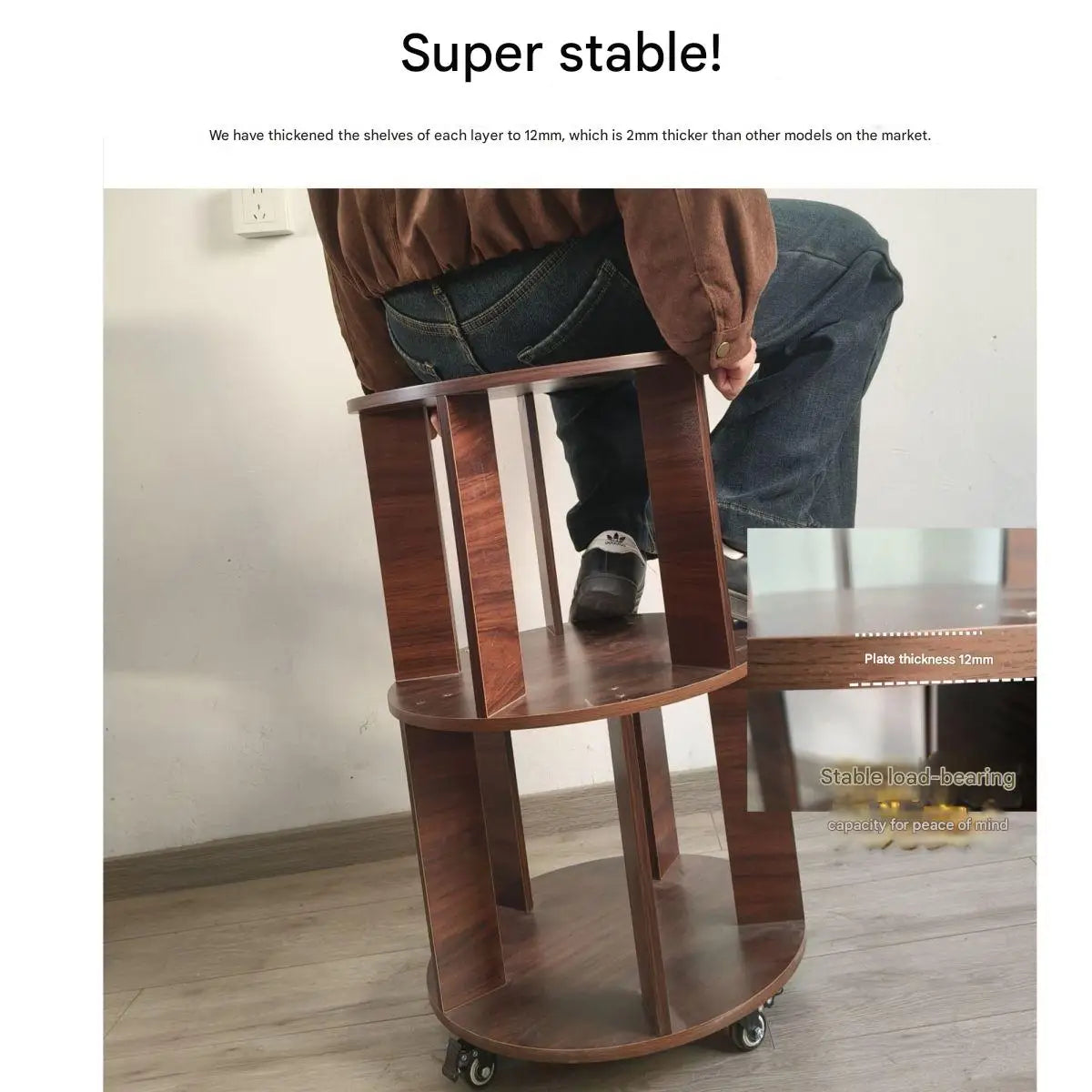 360° Rotatable Bookshelf Multifunctional Living Room Round Storage Rack Movable Children's Bookshelf - Buy online at  Vibe In Cart.