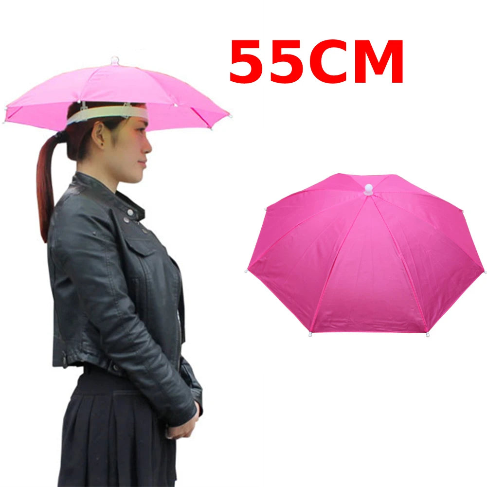 Portable Polyester Umbrella Hat for Fishing Anti-Rain Anti-Sun