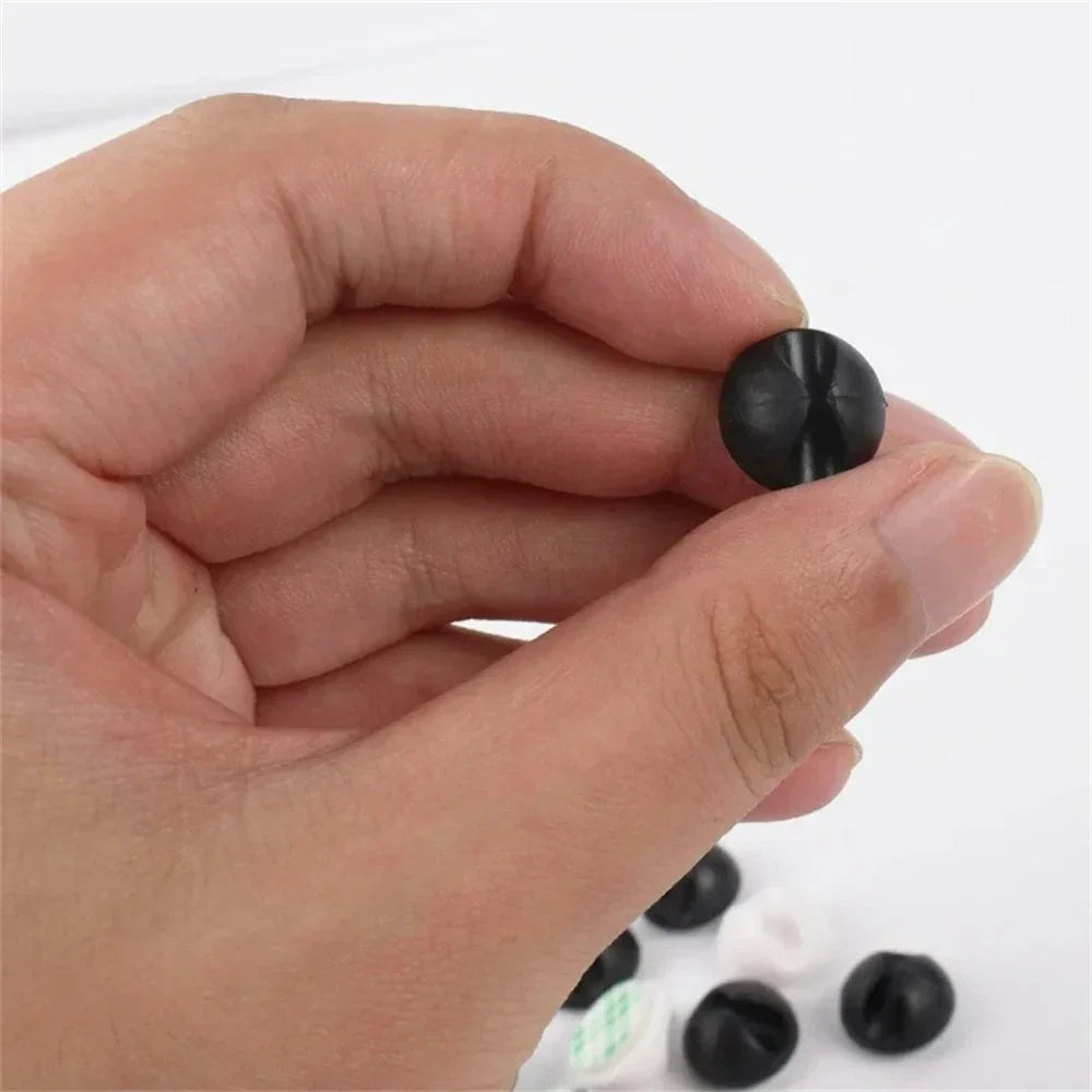 Silicone Round Cord Clips for Wire Management, 20 Pieces