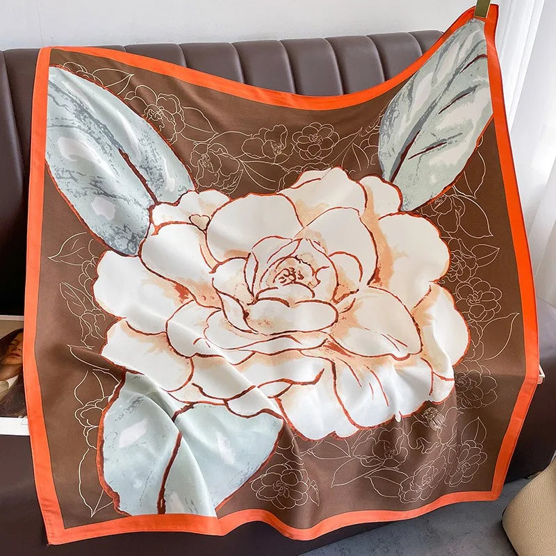 Women's Square Twill Scarf, 90x90 cm, for All Seasons