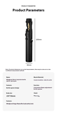 Windproof Butane Gas Torch Lighter for Kitchen and Cigar Use