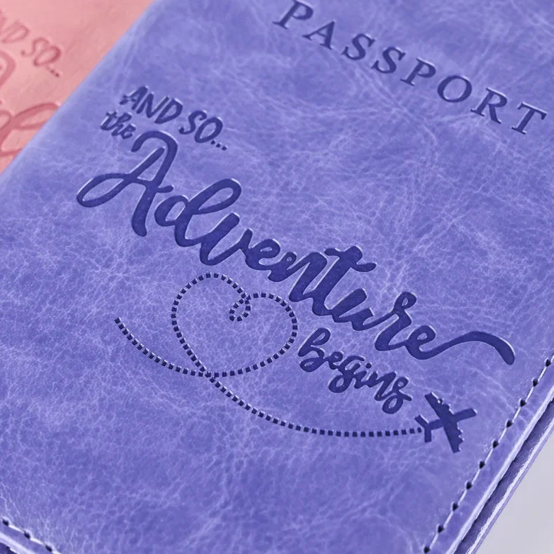 Solid PU Leather Passport Holder Wallet Card Case for Travel