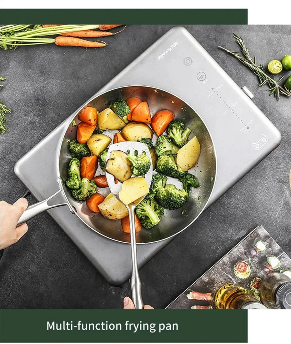 304 Stainless Steel Frying Pan NonStick Pan Fried Steak Pot Uncoated Kitchen Cookware For Gas Stove and Induction Cooker - Buy online at  Vibe In Cart.