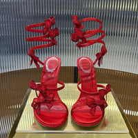 Sexy High Heels Gladiator Sandals Women Rhinestone Bow-knot Ankle Snake Shaped Winding Party Shoes Thin Heels Open Toe Sandalias - Buy online at  Vibe In Cart.
