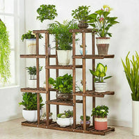 Wooden Plant Shelf Flower Pot Stand Indoor Outdoor Multi-Tier Plant Display Stand - Buy online at  Vibe In Cart.