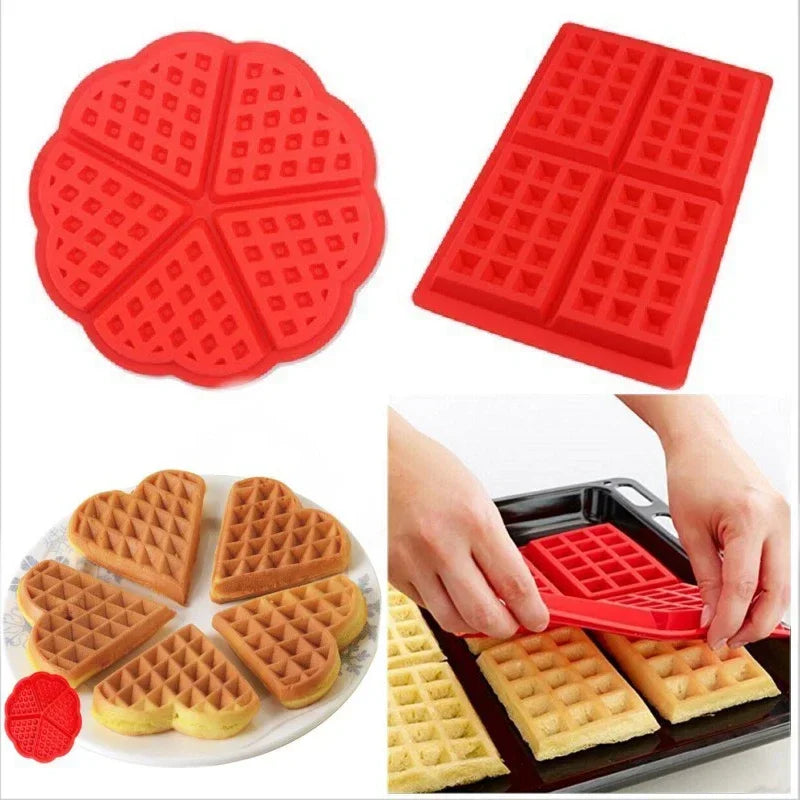 Food Grade Silicone Waffle Mold DIY Cake Mould Non-stick Silicone Baking Mold Set Kitchen Bakeware Waffle Maker - Buy online at  Vibe In Cart.