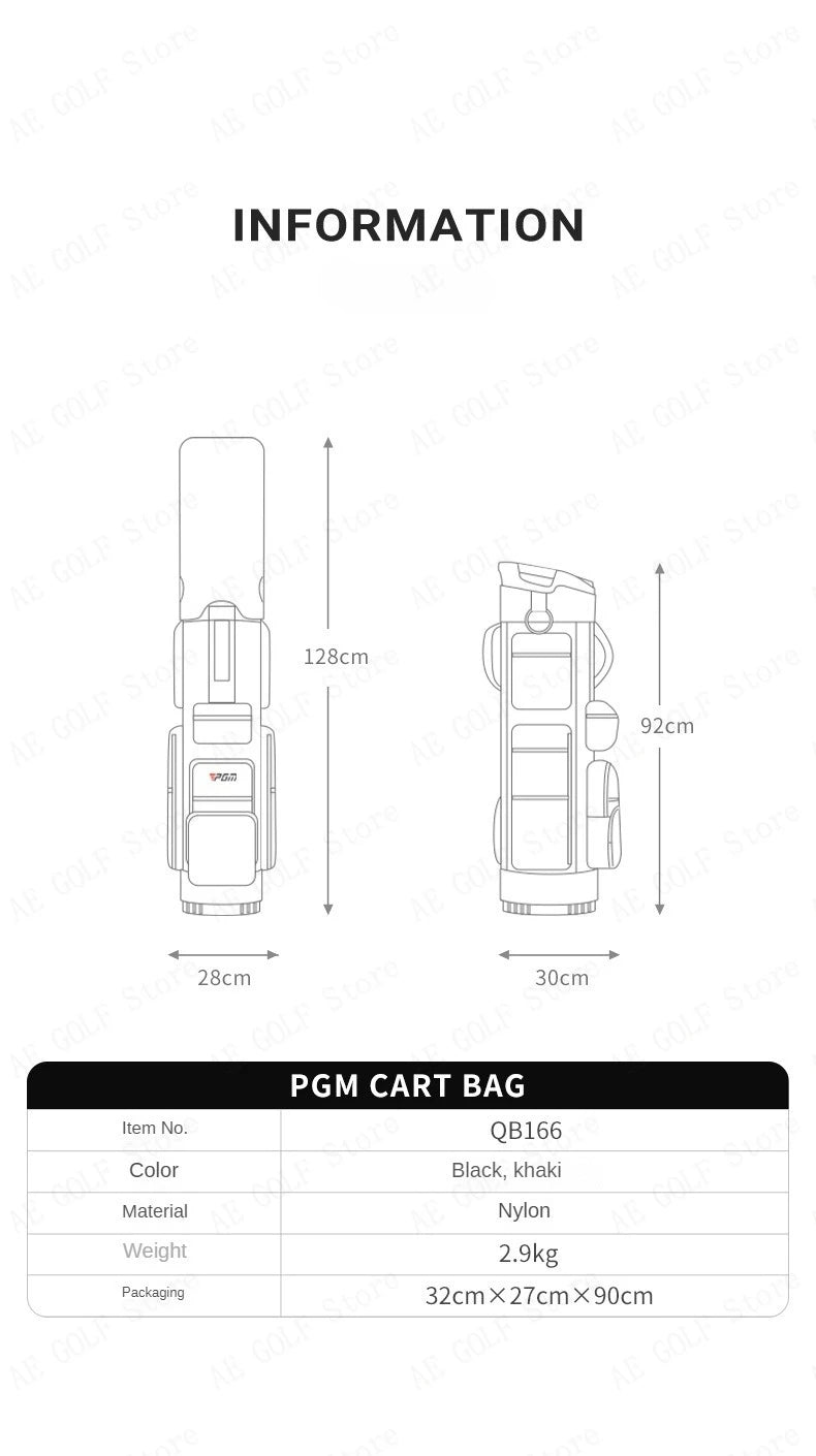 Travel Golf Bag with Fixed Club Holder, Nylon Material
