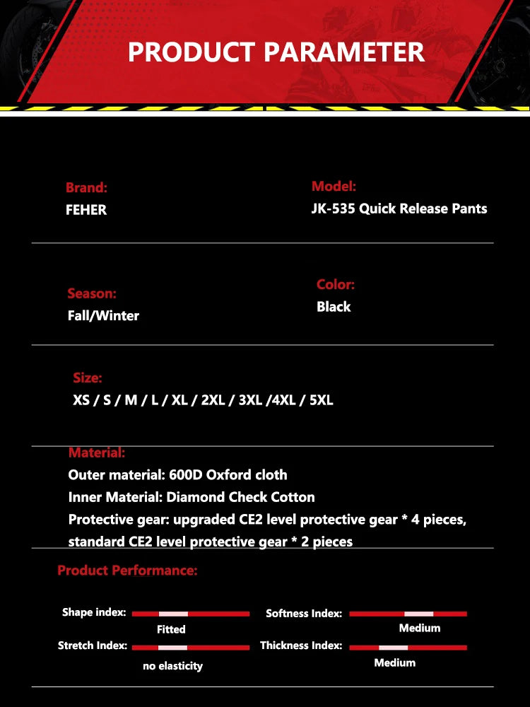 Winter Motorcycle Pants For Men And Women, Black, Quick Release, Waterproof