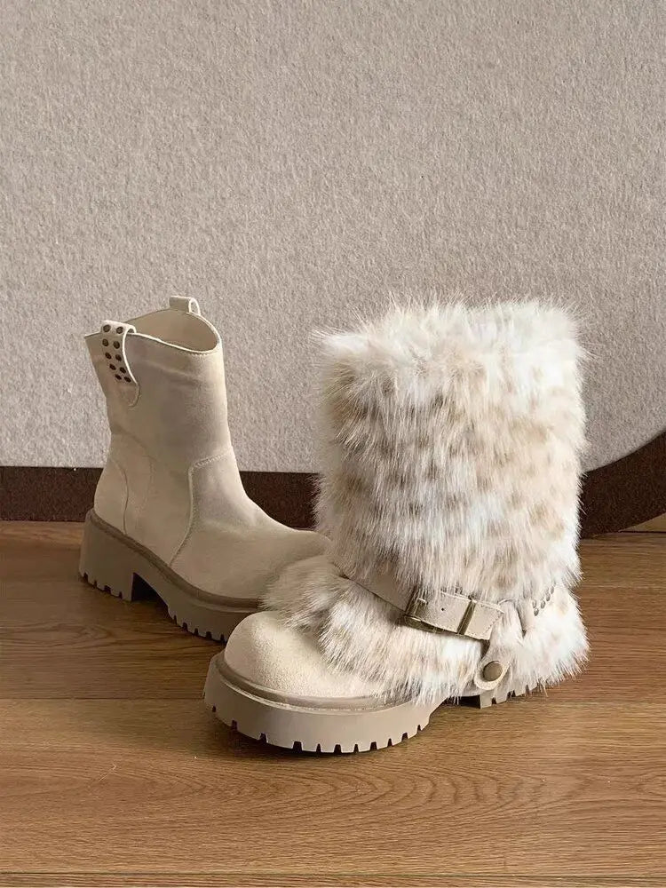 Fur Women Snow Boots Fashion Platform Shoes Warm New Casual Sport Shoes 2025 Winter Sneakers Ankle Boots Walking Mujer Botas - Buy online at  Vibe In Cart.