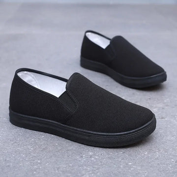 Women Fashion Plus Size Anti Skid Black Canvas Shoes Student School Spring & Summer White Slip on Shoes Zapatos De Mujer A141 - Buy online at  Vibe In Cart.
