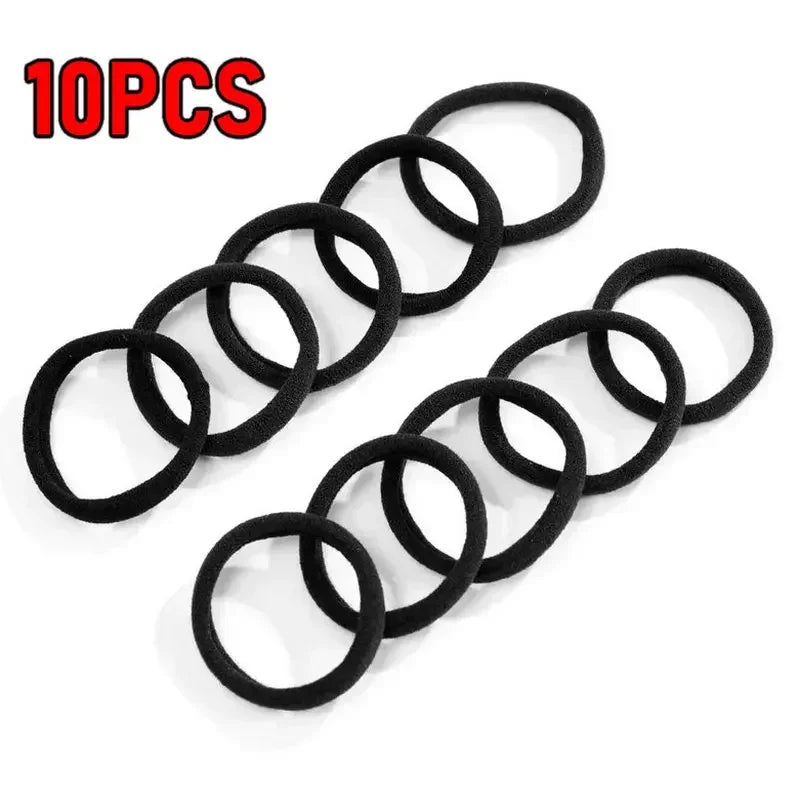 Set of 200 Nylon Elastic Hair Bands for Women in Solid Colors