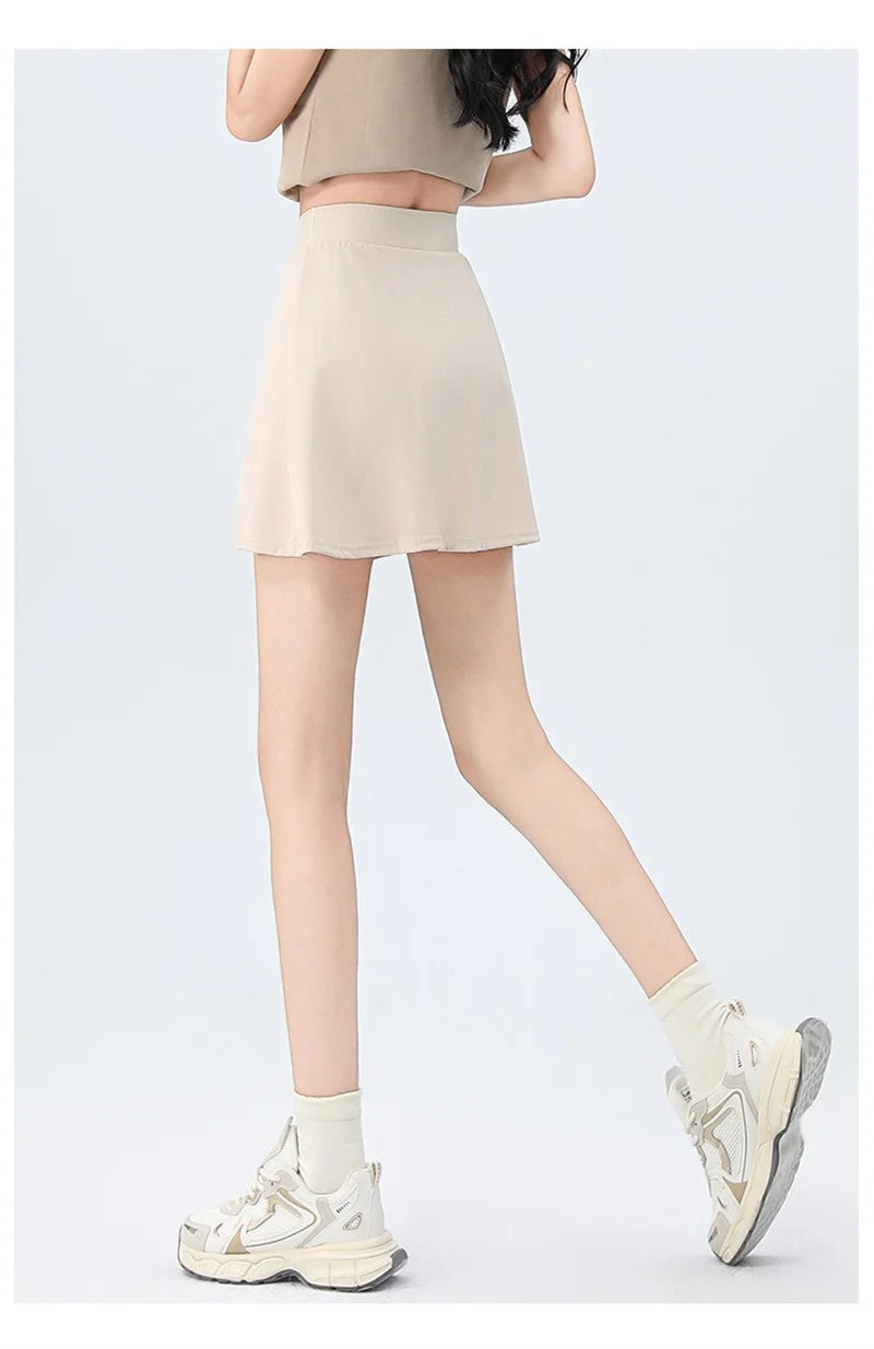 Aiithuug Side Split Golf Skirt with Build-in Shorts Tennis Skirt Short Running Workout Gym Pants Wide Waistband Tummy Control